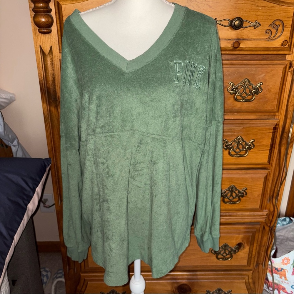 Victorias Secret Pink V Neck Varsity Top